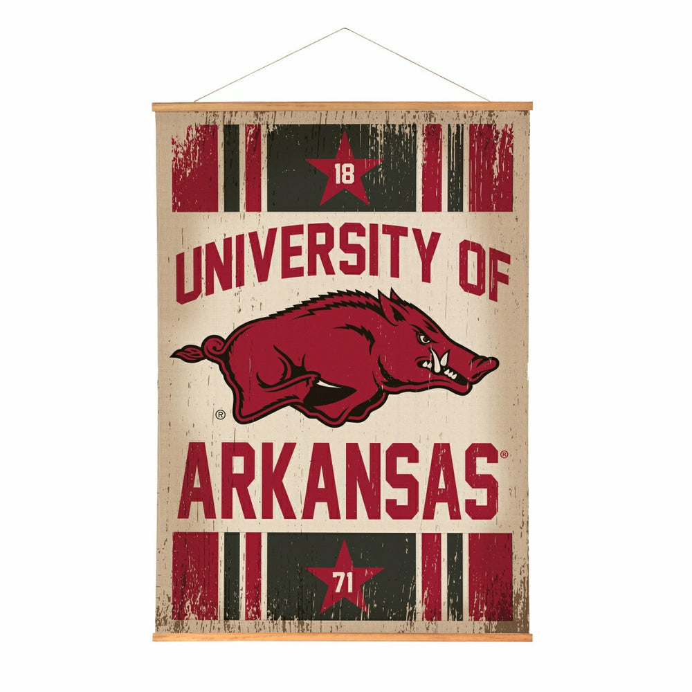 University of Arkansas, Canvas Wall Tapestry, Large, 54x36, Collegiate, Home