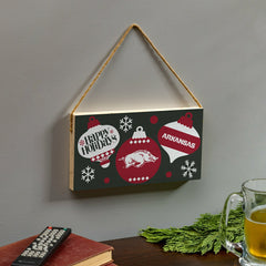 University of Arkansas Holiday Wood Wall Sign, 6x11, Collegiate, Home