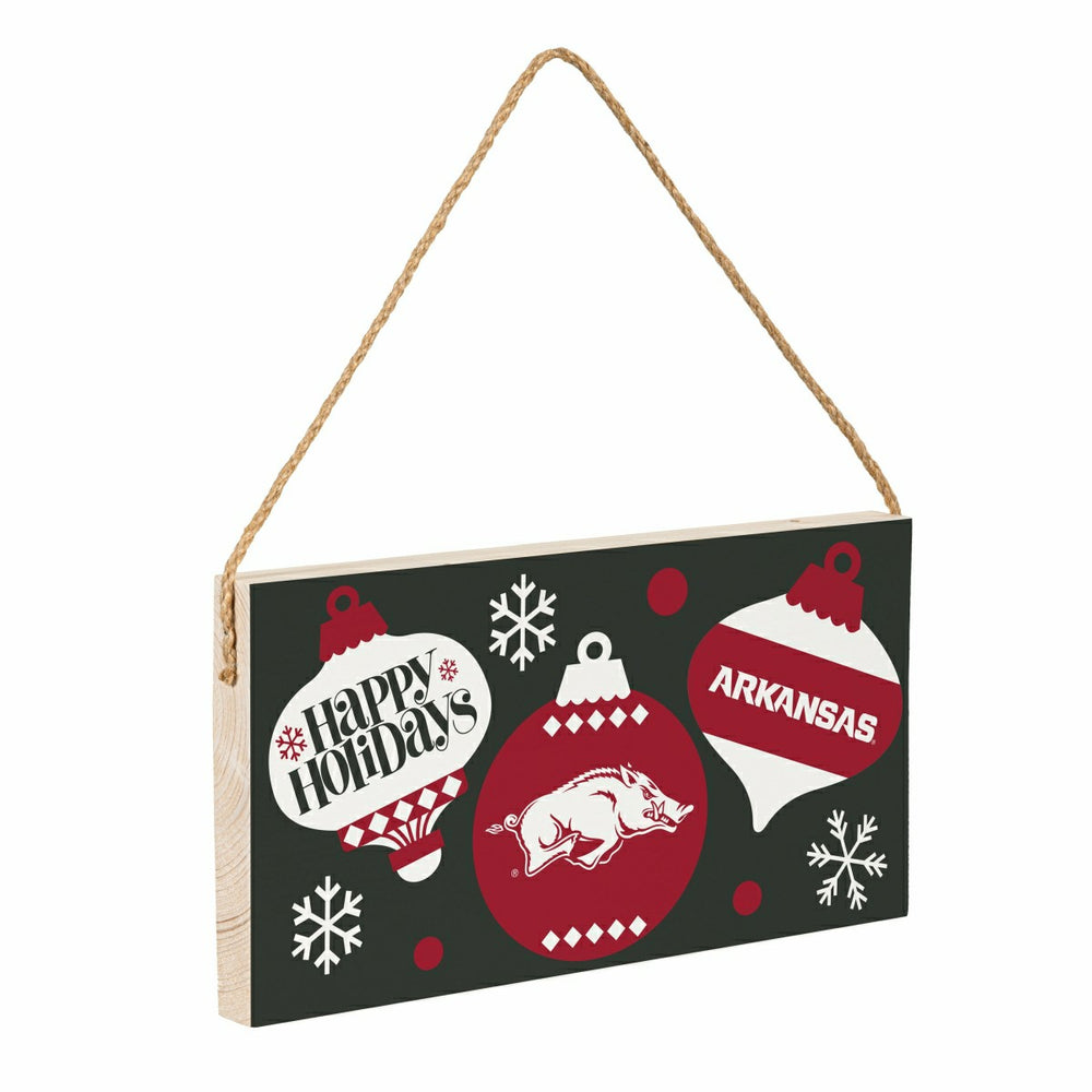 University of Arkansas Holiday Wood Wall Sign, 6x11, Collegiate, Home