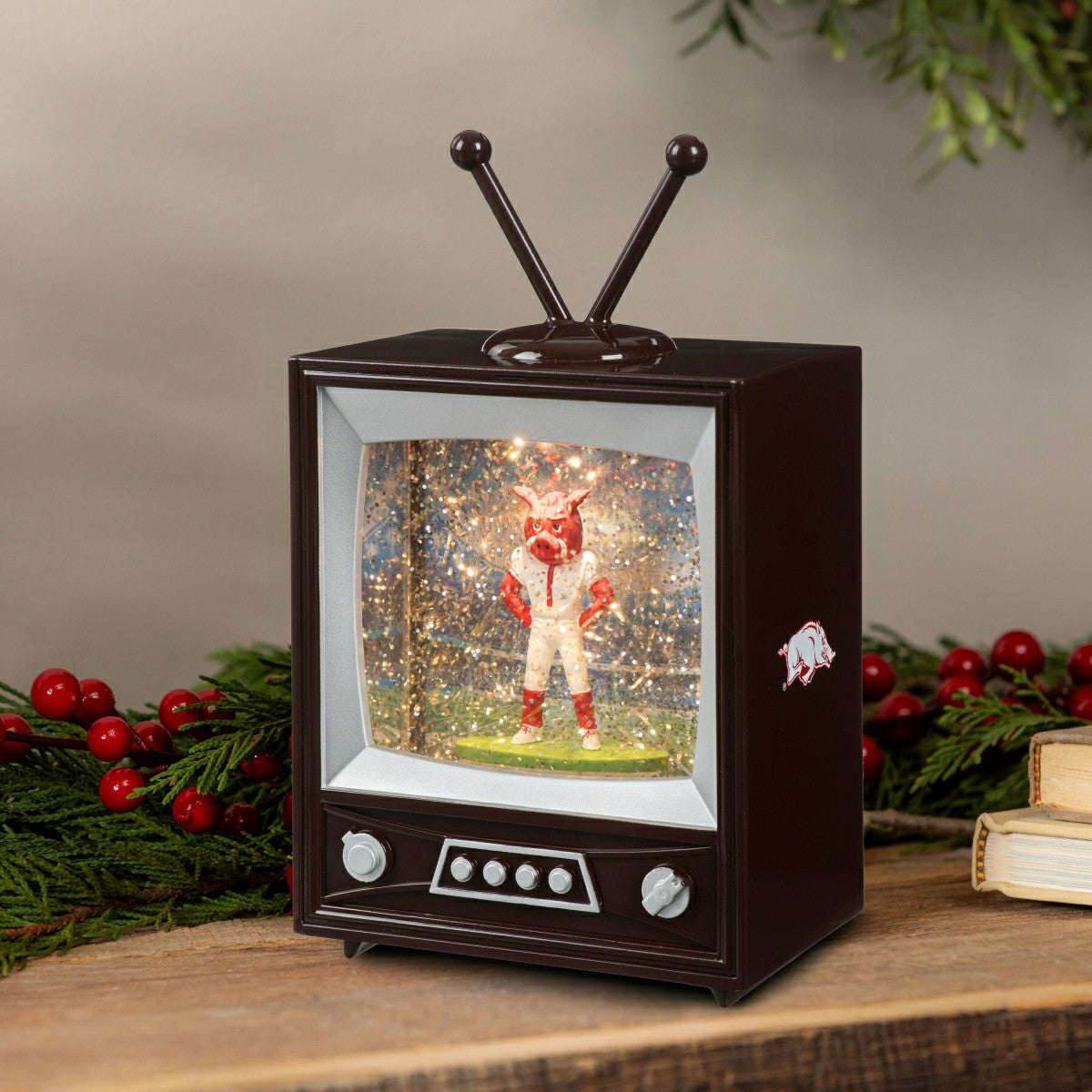 University of Arkansas Vintage TV Water Lantern, Collegiate, Home