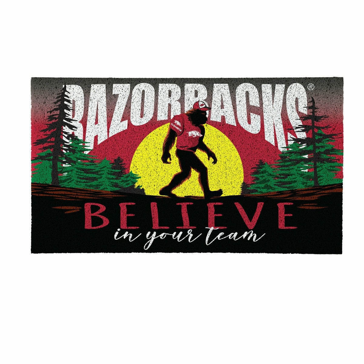 University of Arkansas Bigfoot PVC Mat, 28"x16", Collegiate
