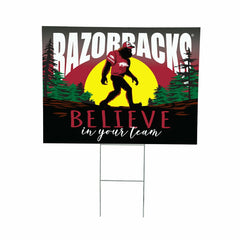 University of Arkansas Yard Sign, Bigfoot, Collegiate, Home