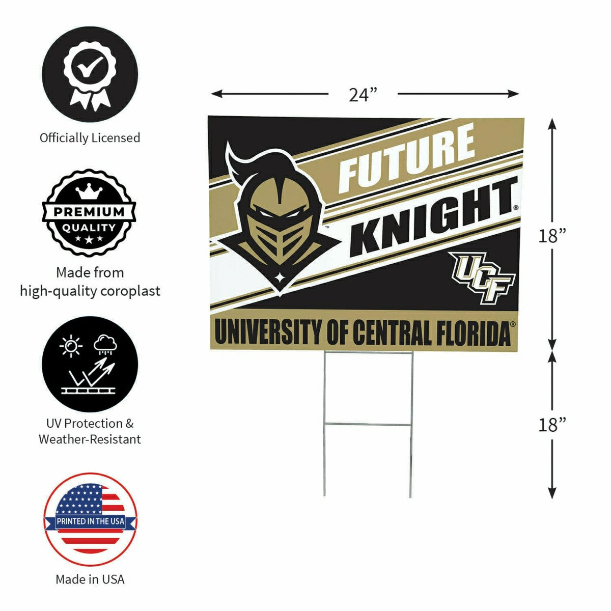 University of Central Florida Coroplast Yard Sign, Future Student, Collegiate, Home