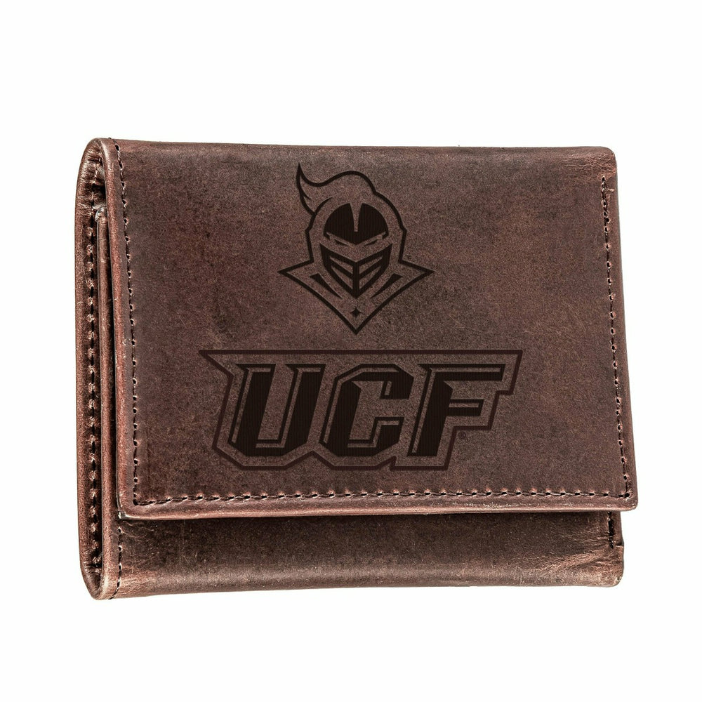 University of Central Florida, Tri-Fold Wallet, Brown, CH, 100% Genuin, Collegiate, Home