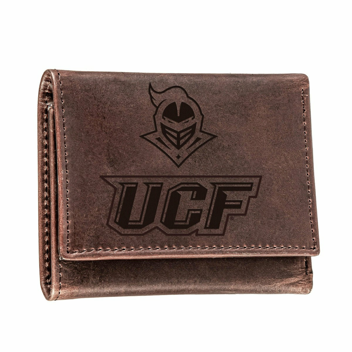 University of Central Florida, Tri-Fold Wallet, Brown, CH, 100% Genuin, Collegiate, Home