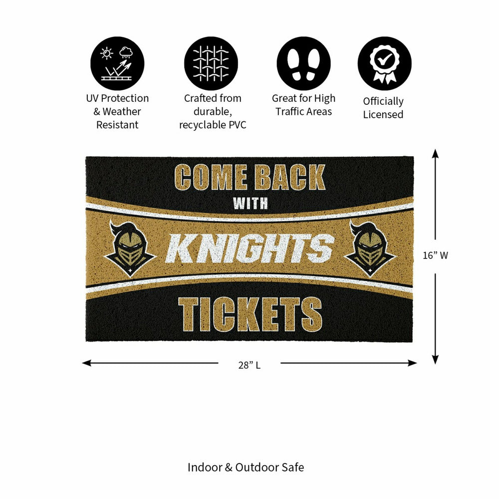 28" x 16" PVC Trapper Mat, Come Back with Tickets, University of Centr, Collegiate