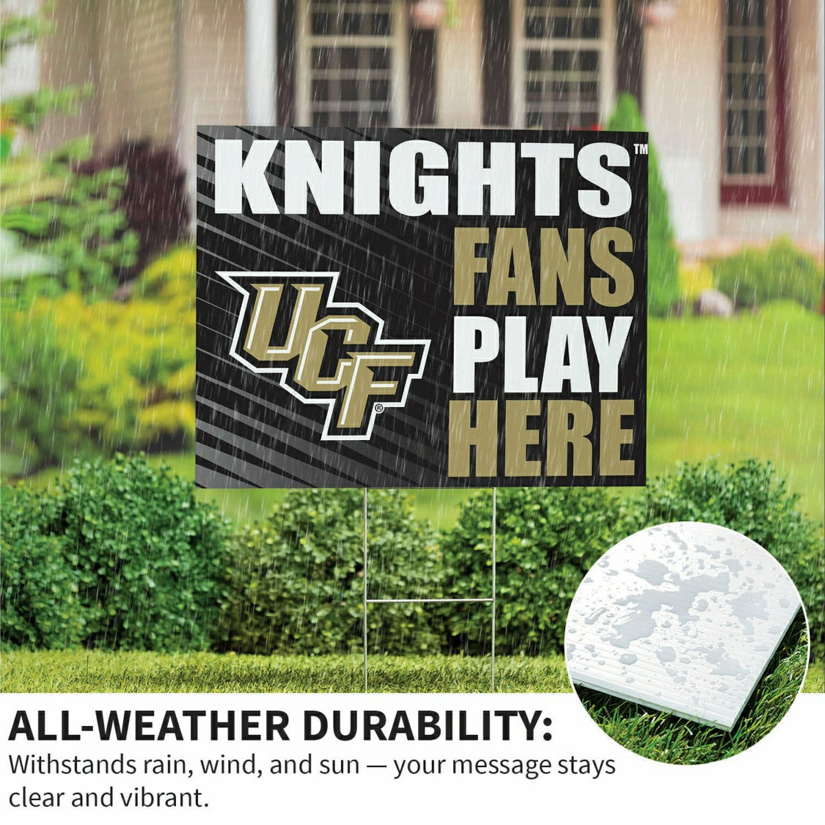 University of Central Florida Coroplast Yard Sign "Fans Play Here", Collegiate, Home