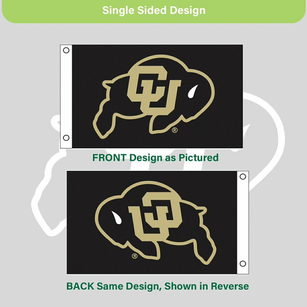 University of Colorado Single Sided Flag w/ 2 Grommets, 3'x5', Collegiate, Home
