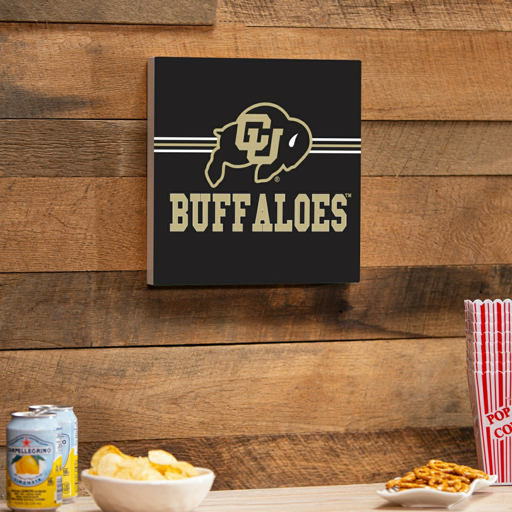 University of Colorado Wood Wall Sign, 12x12, Collegiate, Home