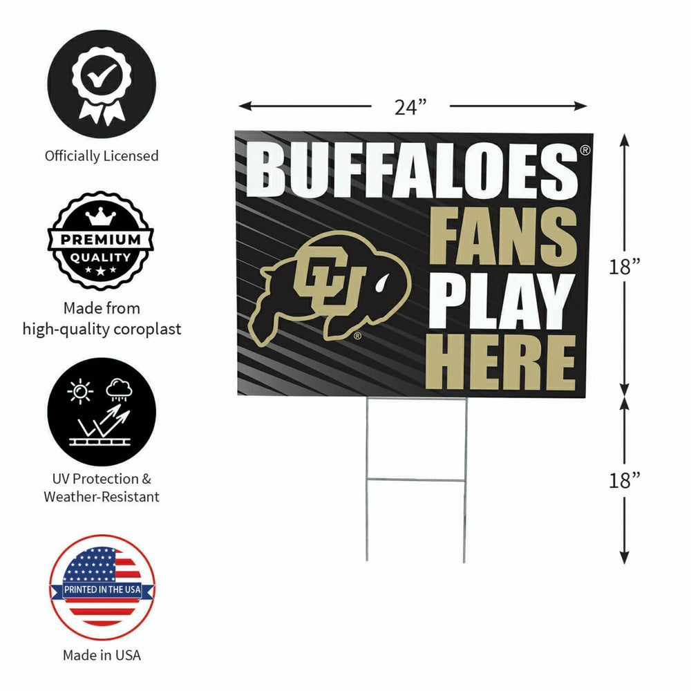 University of Colorado Coroplast Yard Sign "Fans Play Here", Collegiate, Home