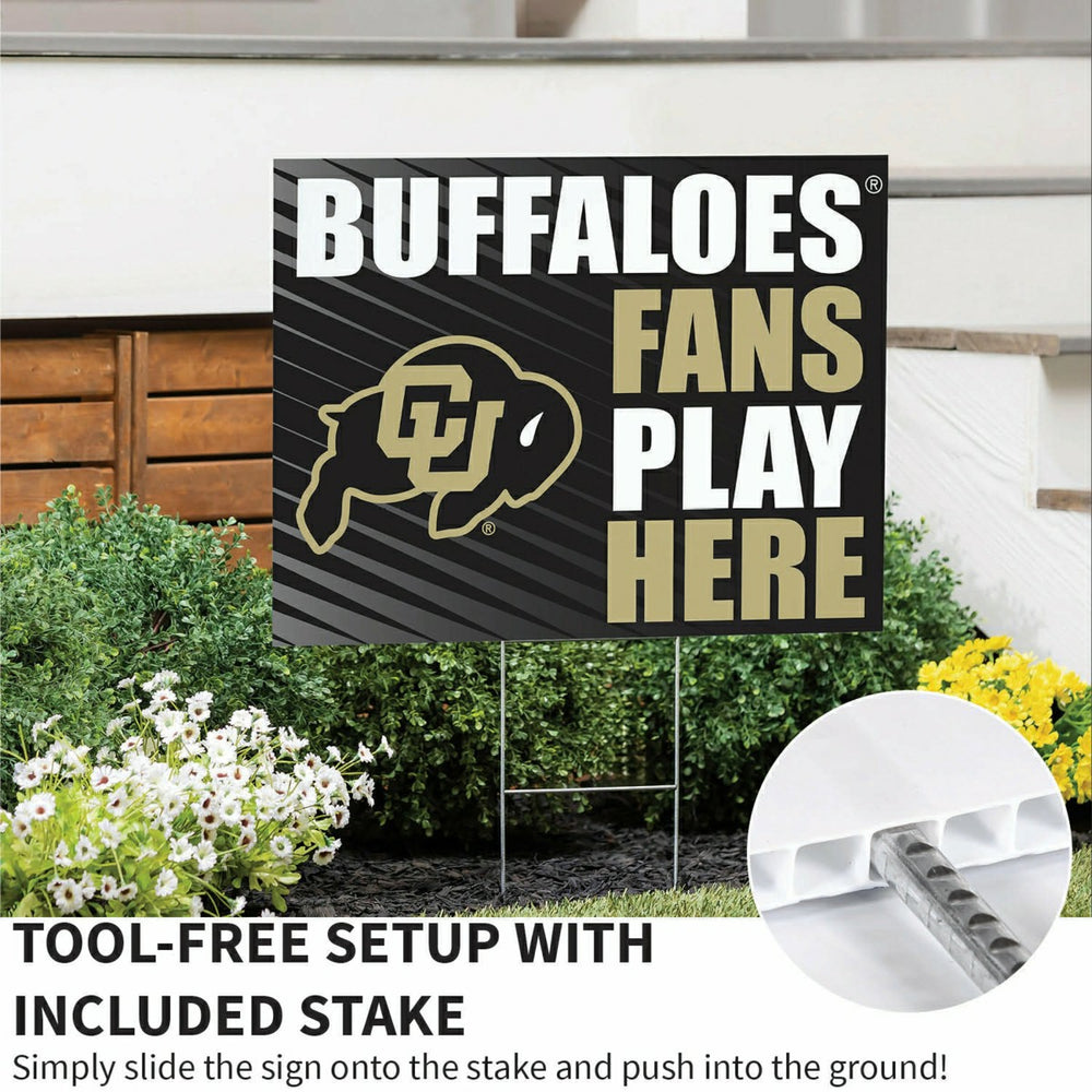 University of Colorado Coroplast Yard Sign "Fans Play Here", Collegiate, Home