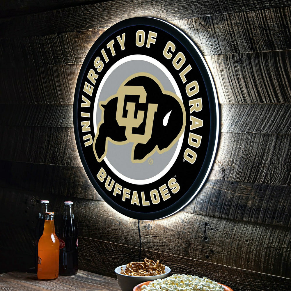 LED Wall Decor, Round, University of Colorado, Collegiate, Home