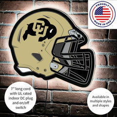 LED Wall Decor, Helmet, University of Colorado, Collegiate, Home