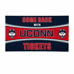 28" x 16" PVC Trapper Mat, Come Back with Tickets, Uconn, Collegiate