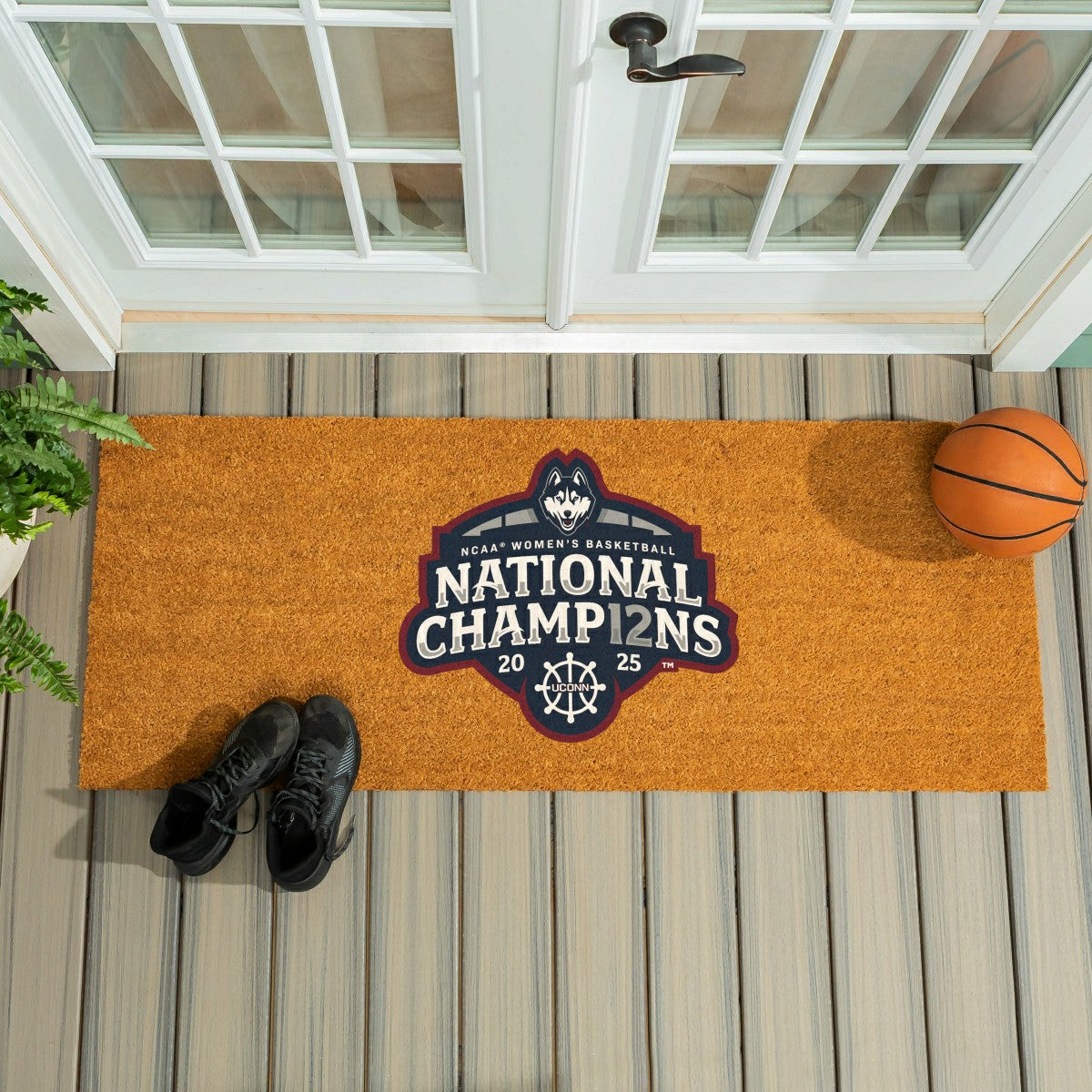University of Connecticut, Womens NCAA Basketball Champions Extra Large Full Color Coir Mat, 60"x24", Collegiate