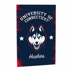 University of Connecticut Wood Wall Sign, 16x24, Collegiate, Home