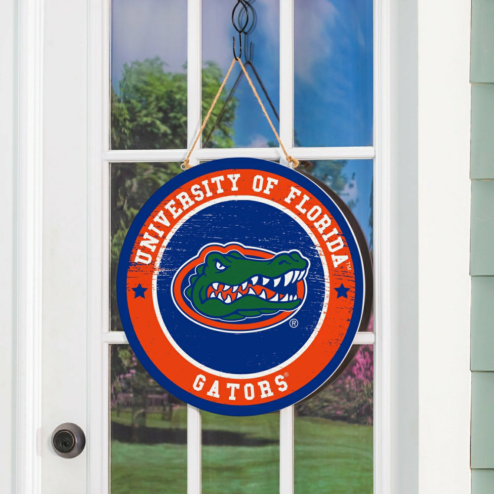 University of Florida Round Door Décor with Hanging Rope, 18x18, Collegiate, Home