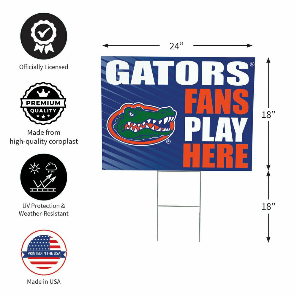 University of Florida Coroplast Yard Sign "Fans Play Here", Collegiate, Home