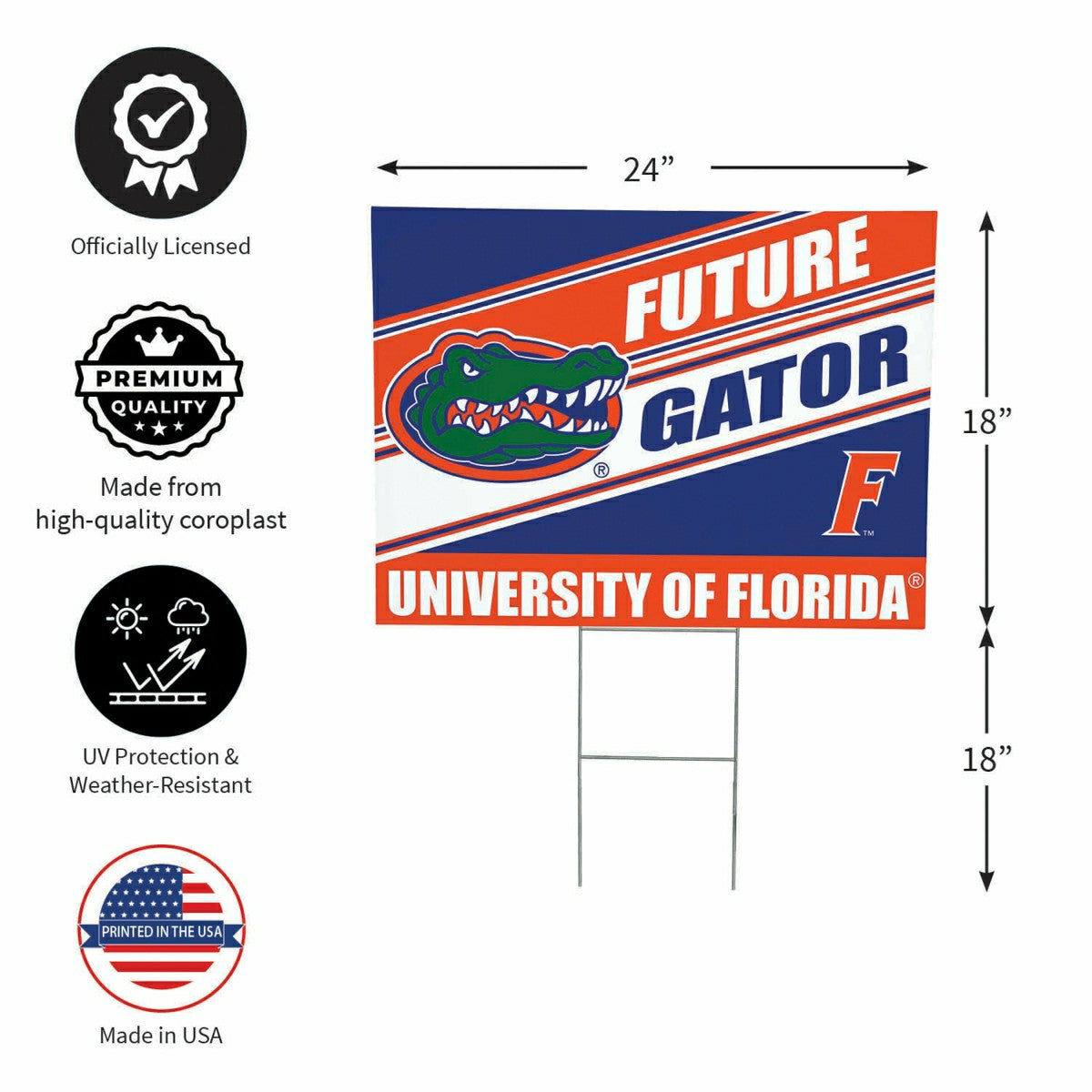University of Florida Coroplast Yard Sign, Future Student, Collegiate, Home