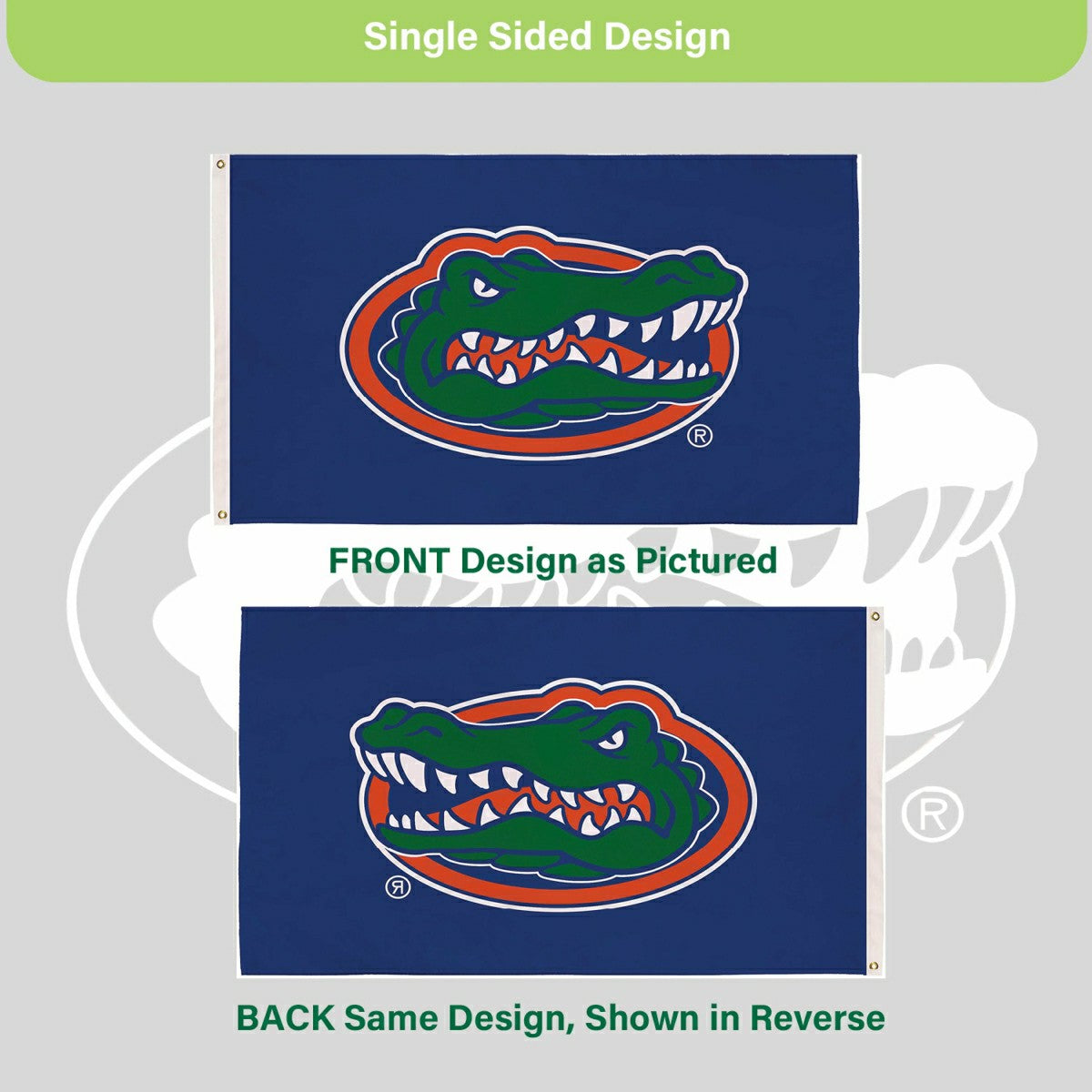University of Florida Single Sided Flag w/ 2 Grommets, 3'x5', Collegiate, Home
