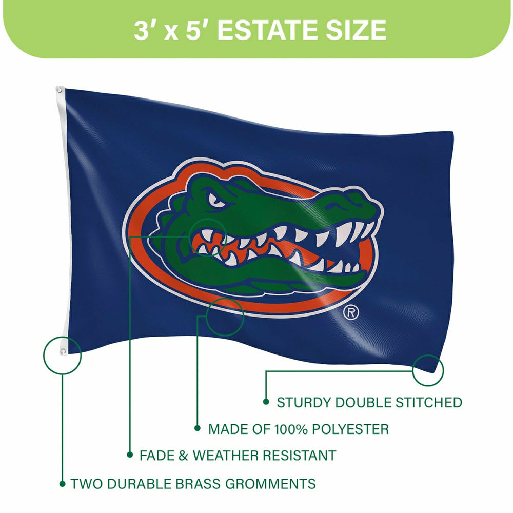 University of Florida Single Sided Flag w/ 2 Grommets, 3'x5', Collegiate, Home