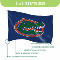 University of Florida Single Sided Flag w/ 2 Grommets, 3'x5', Collegiate, Home