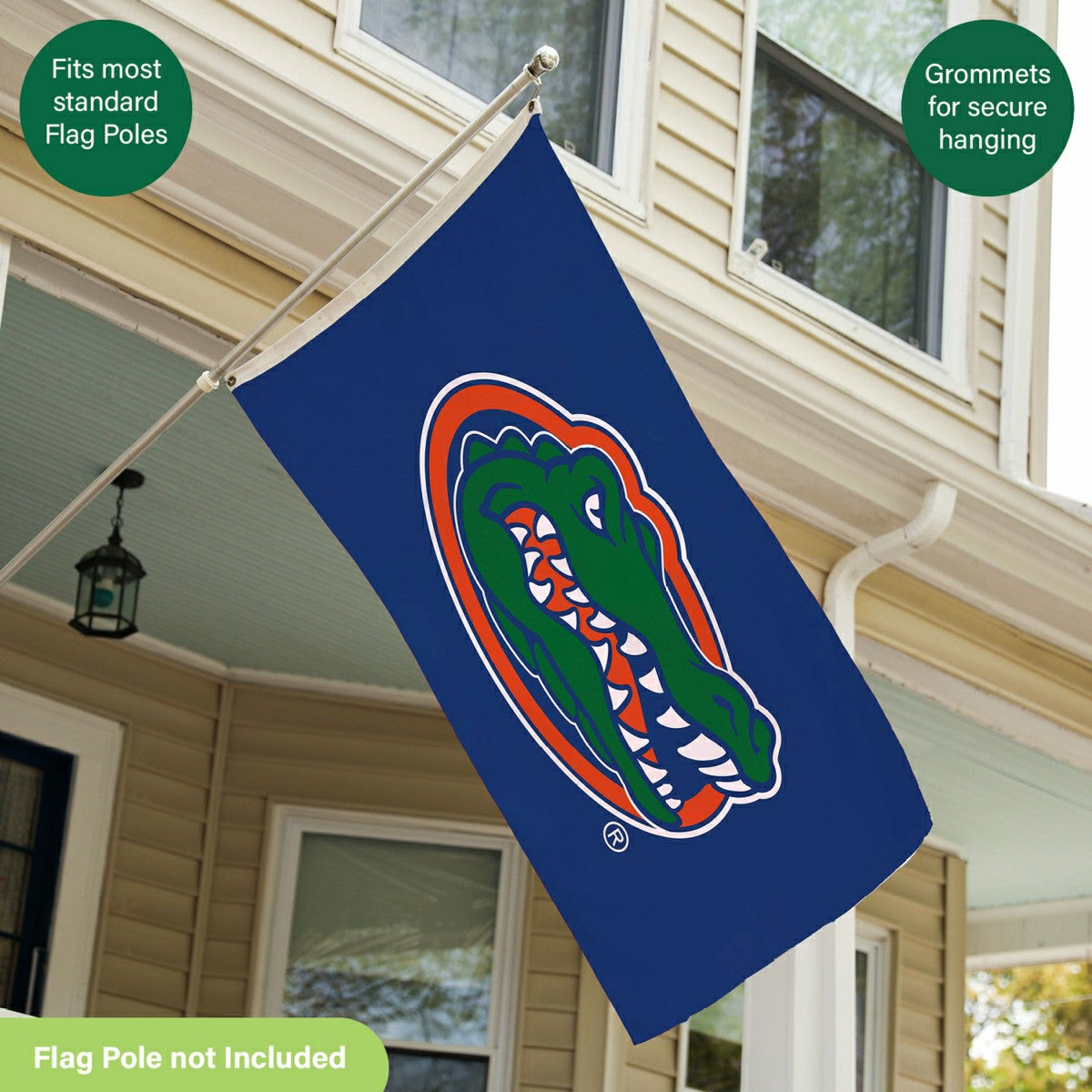 University of Florida Single Sided Flag w/ 2 Grommets, 3'x5', Collegiate, Home