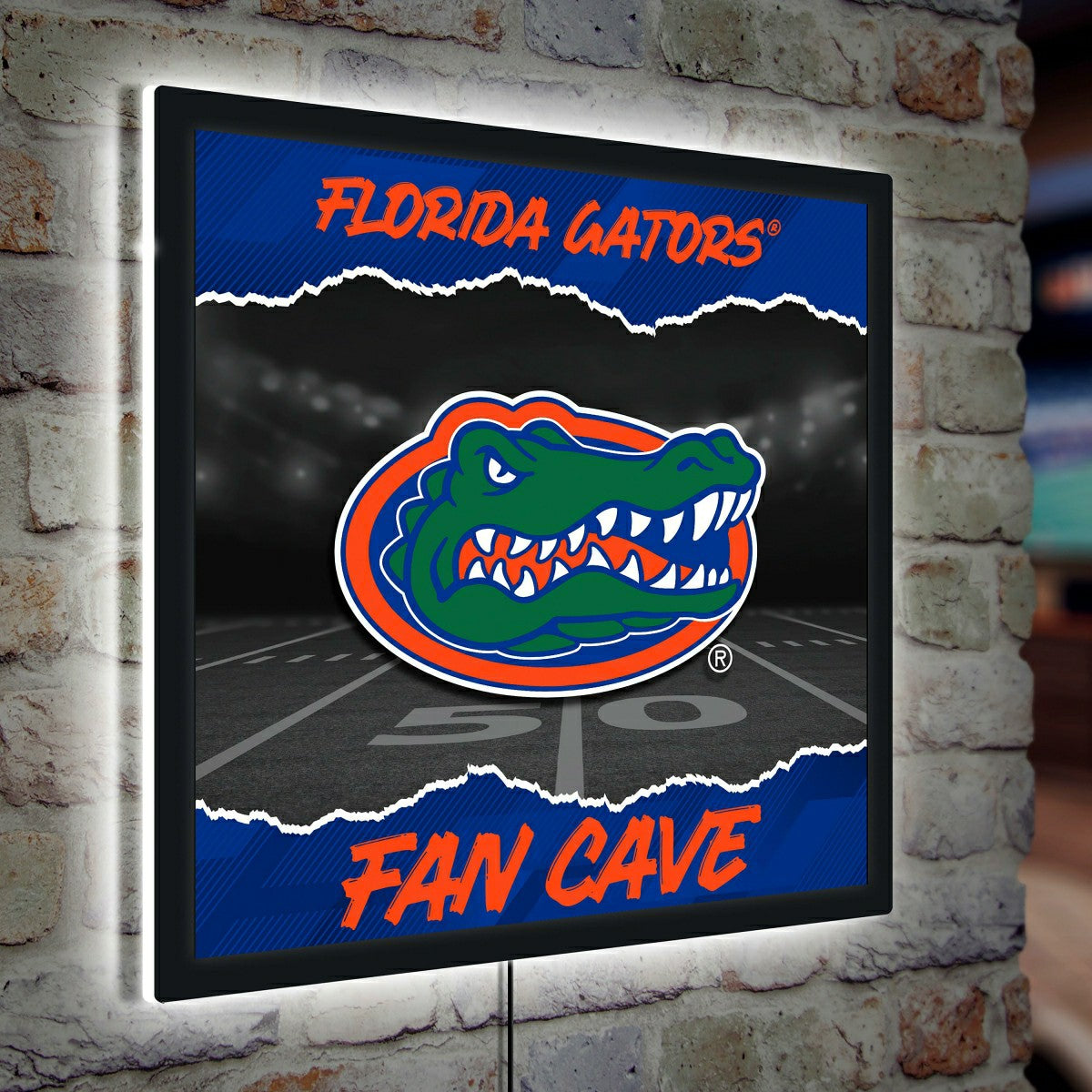 University of Florida 23"H x 23"L LED Wall Decor, Edgelite, Square, Collegiate, Home