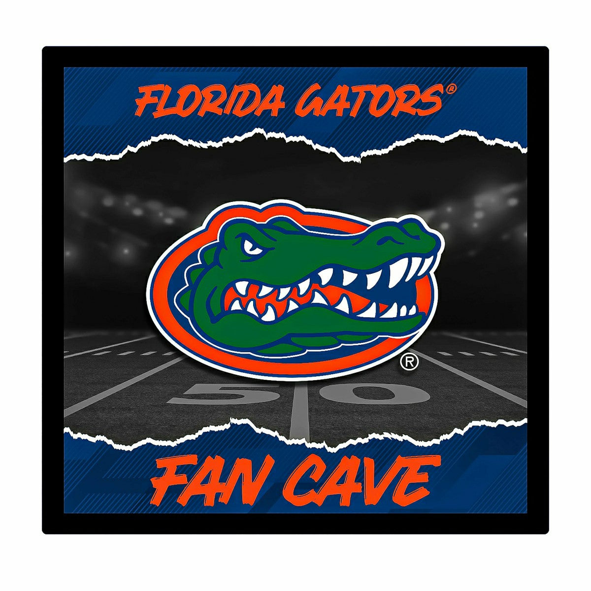University of Florida 23"H x 23"L LED Wall Decor, Edgelite, Square, Collegiate, Home