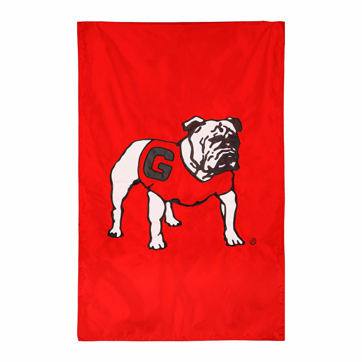 University of Georgia Alternate Bulldog Logo Red Applique Flag, Collegiate, Home