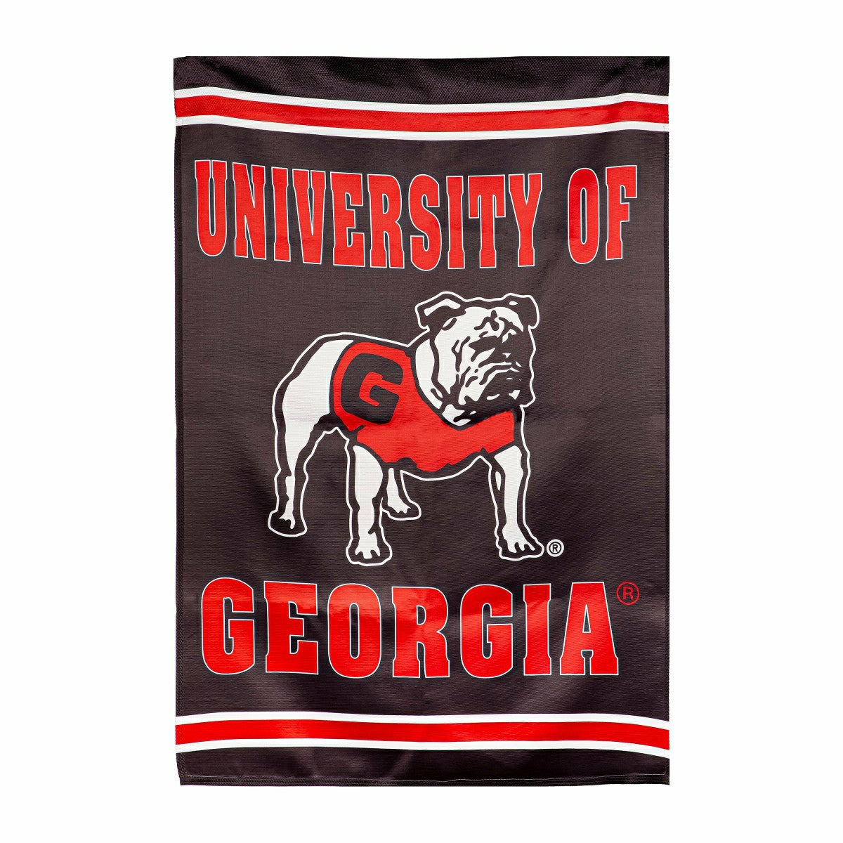 University of Georgia Alternate Bulldog Logo Embossed Suede House Flag, Collegiate, Home