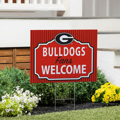 University of Georgia Coroplast Yard Sign, "Fans Welcome", Collegiate, Home