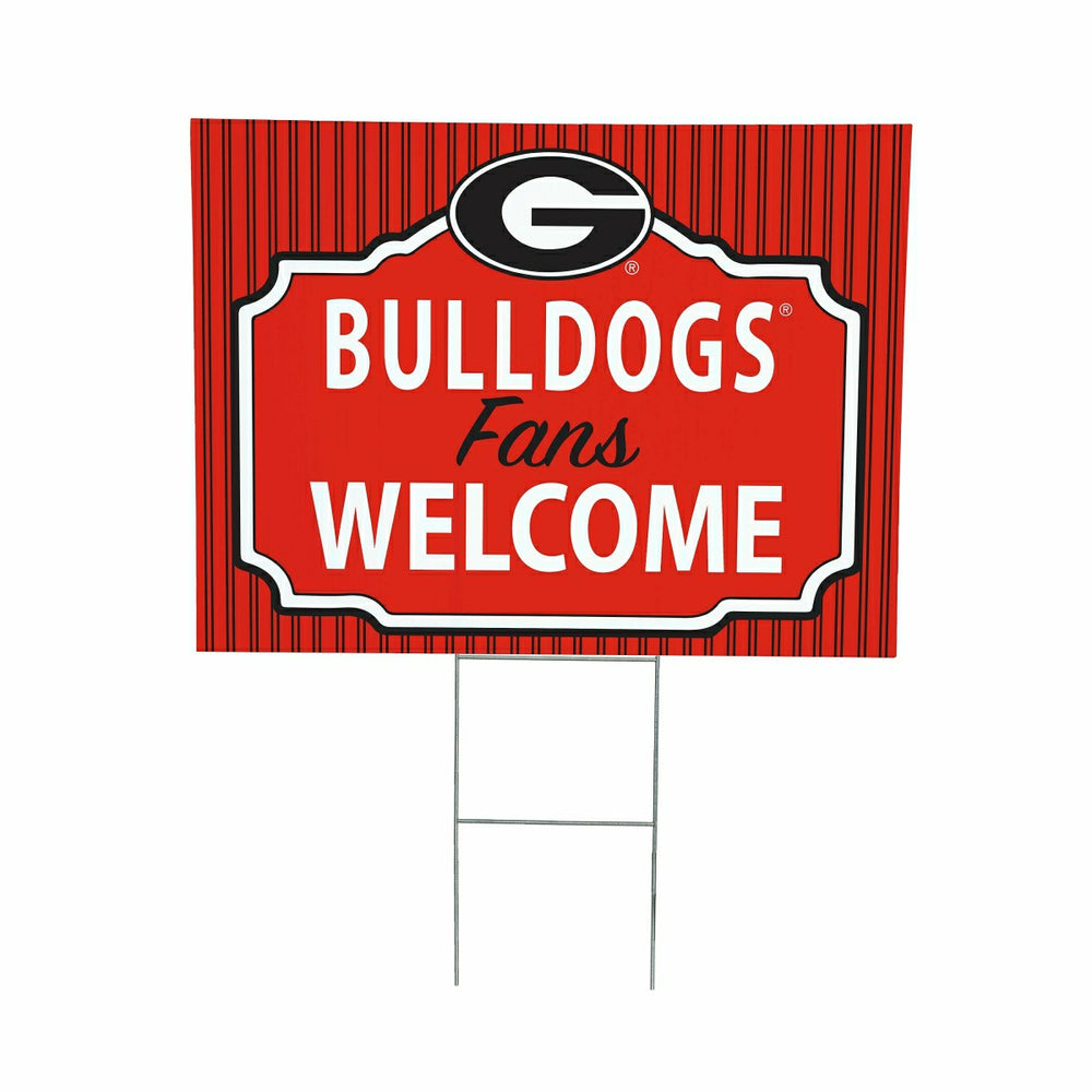University of Georgia Coroplast Yard Sign, "Fans Welcome", Collegiate, Home