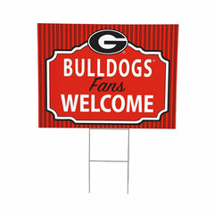University of Georgia Coroplast Yard Sign, "Fans Welcome", Collegiate, Home
