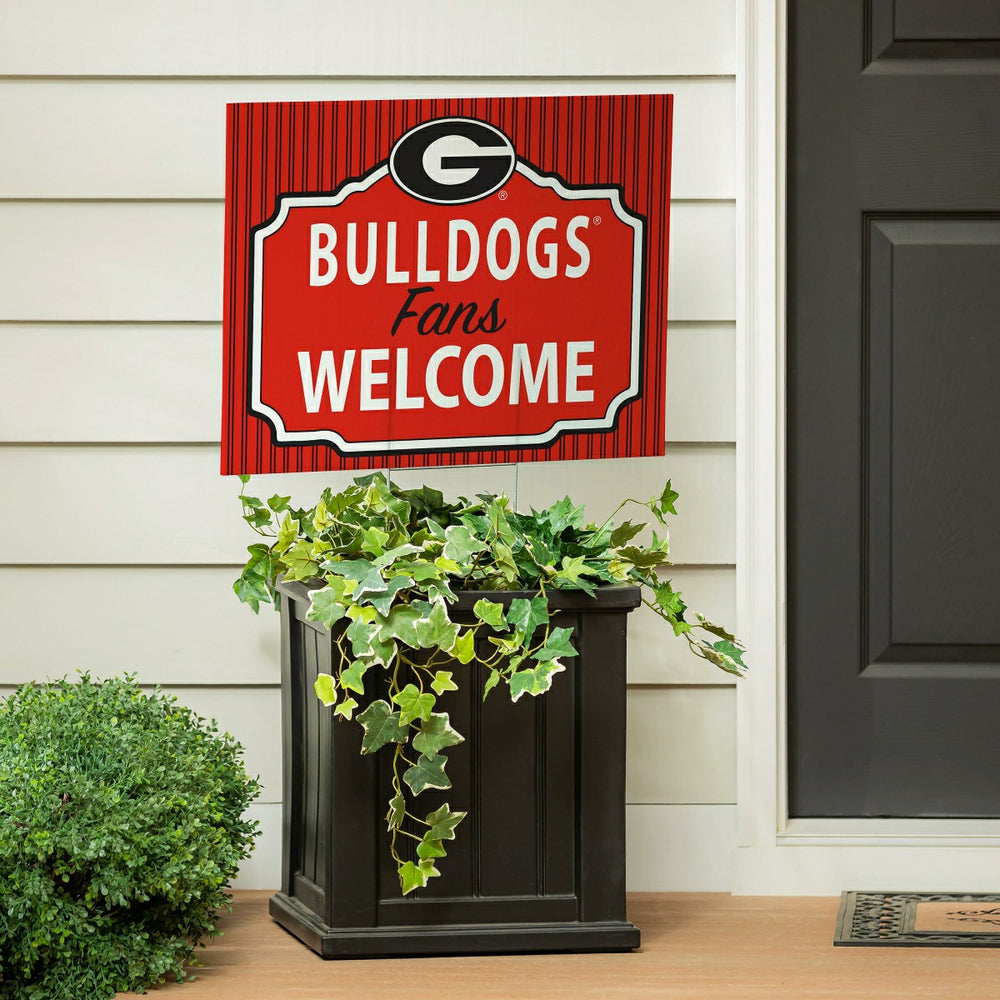 University of Georgia Coroplast Yard Sign, "Fans Welcome", Collegiate, Home