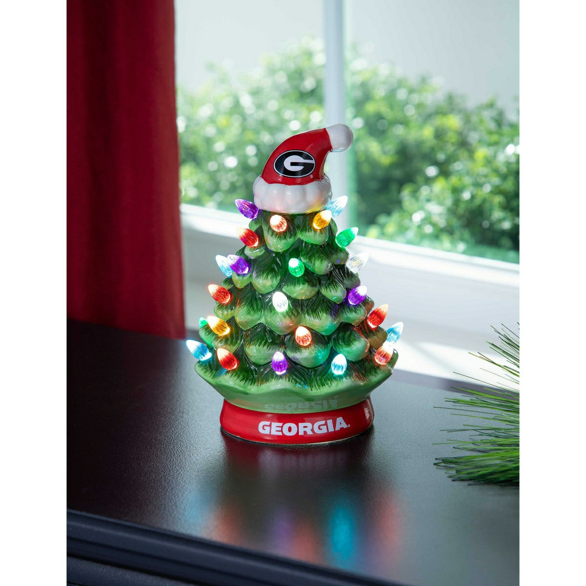 8" LED Ceramic Christmas Tree, University of Georgia, Collegiate, Home