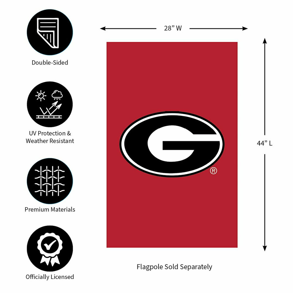 University of Georgia Applique House Flag, Collegiate, Home