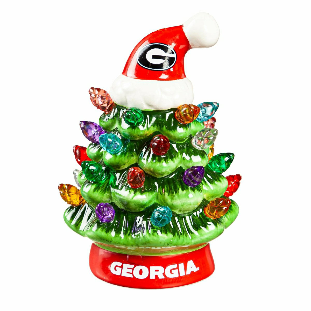 4" Mini LED Tabletop Christmas Tree, Set of 2, University of Georgia, Collegiate, Home