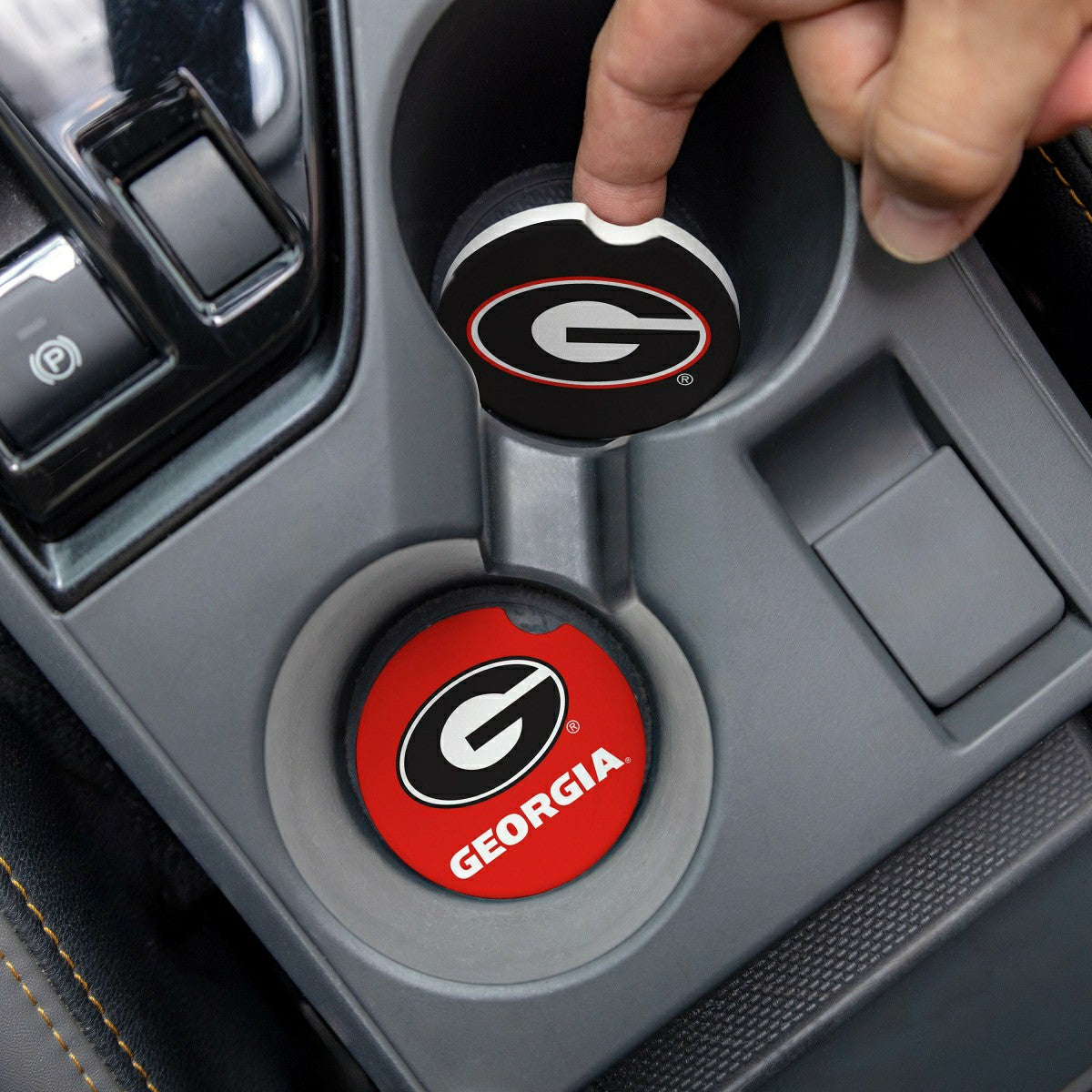 University of Georgia Car Coaster Set, 2pc, Collegiate, Home