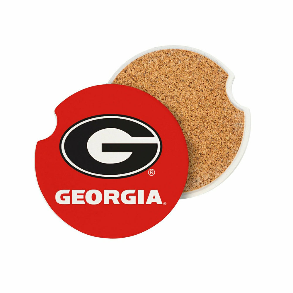 University of Georgia Car Coaster Set, 2pc, Collegiate, Home