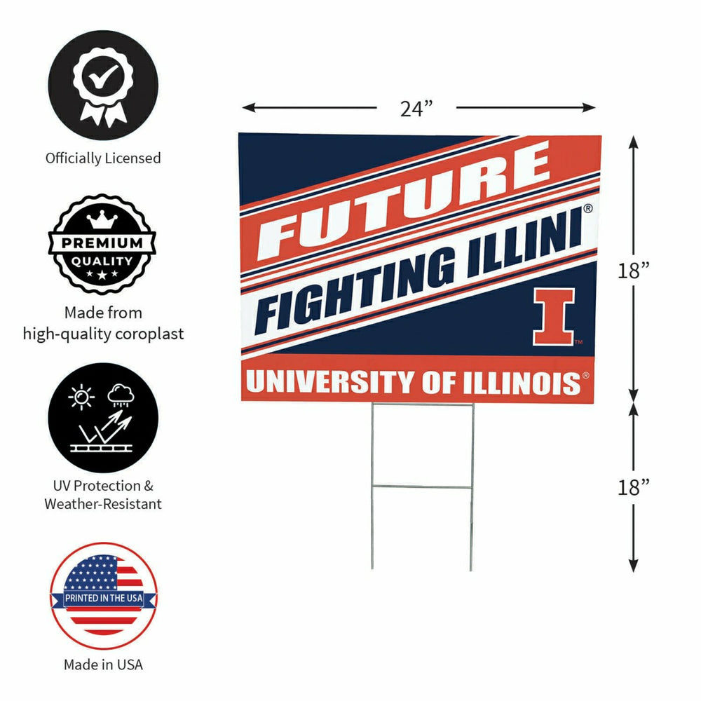 University of Illinois Coroplast Yard Sign, Future Student, Collegiate, Home