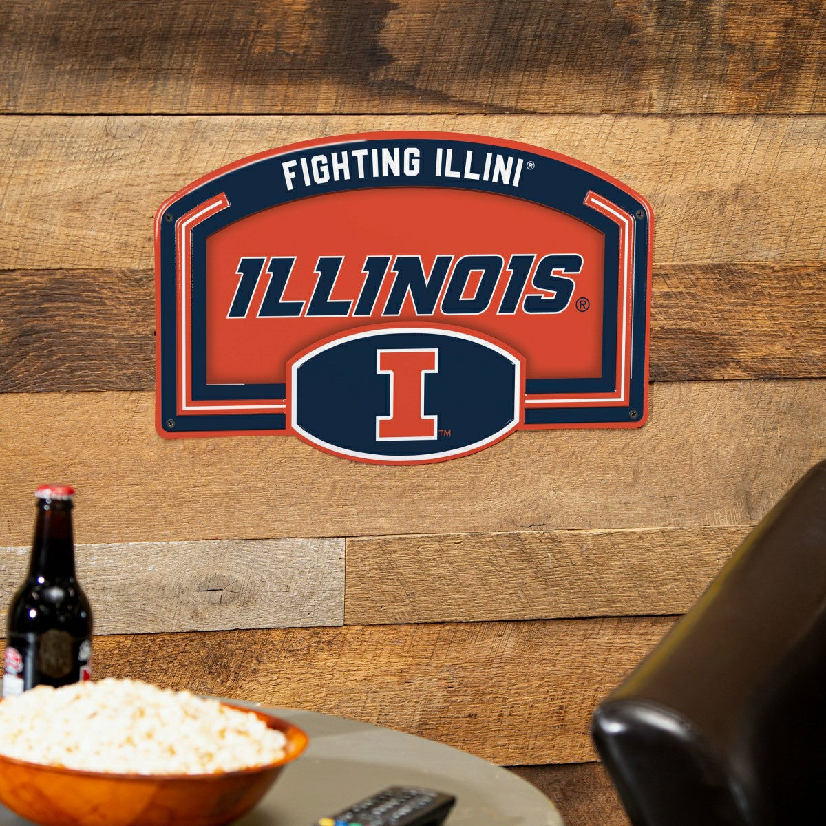 University of Illinois USA Embossed Steel Wall Sign, 11" x 17", Collegiate, Home