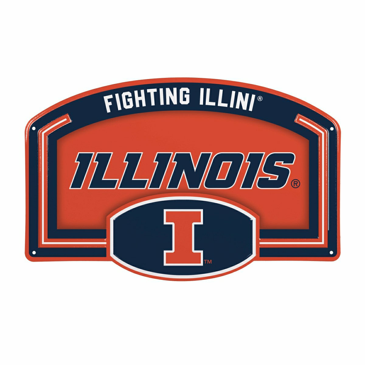 University of Illinois USA Embossed Steel Wall Sign, 11" x 17", Collegiate, Home