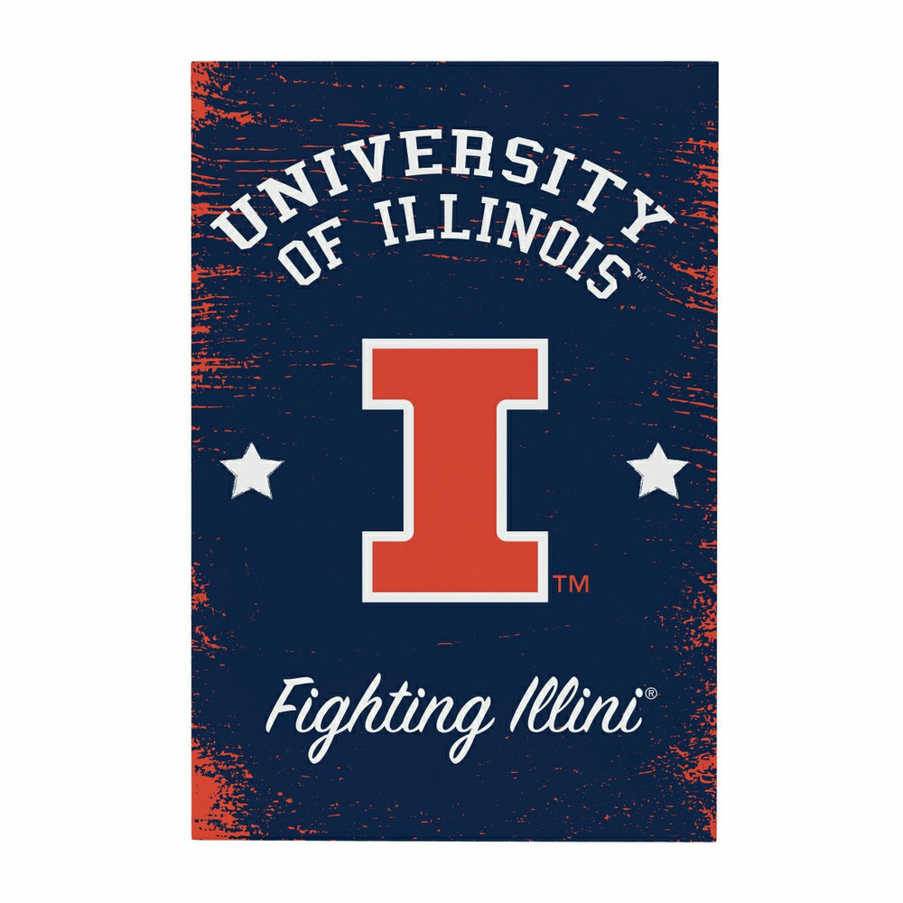 University of Illinois Wood Wall Sign, 16x24, Collegiate, Home