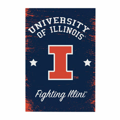 University of Illinois Wood Wall Sign, 16x24, Collegiate, Home