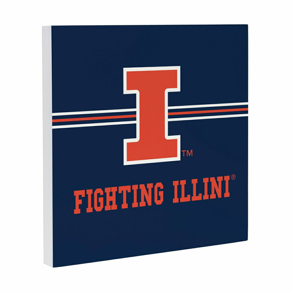 University of Illinois Wood Wall Sign, 12x12, Collegiate, Home