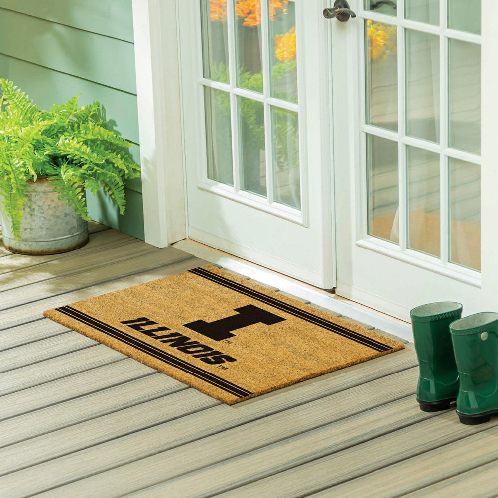 University of Illinois Large One Color Coir Mat, 36"x24", Collegiate