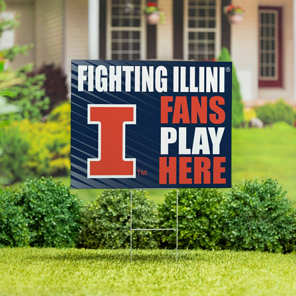 University of Illinois Coroplast Yard Sign "Fans Play Here", Collegiate, Home