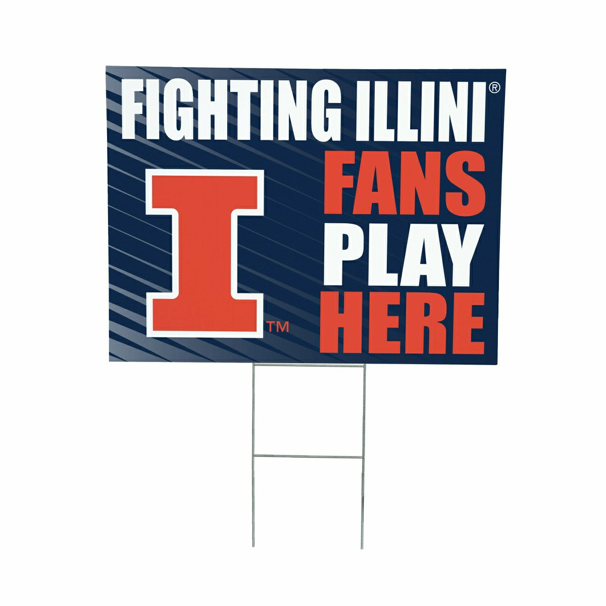 University of Illinois Coroplast Yard Sign "Fans Play Here", Collegiate, Home