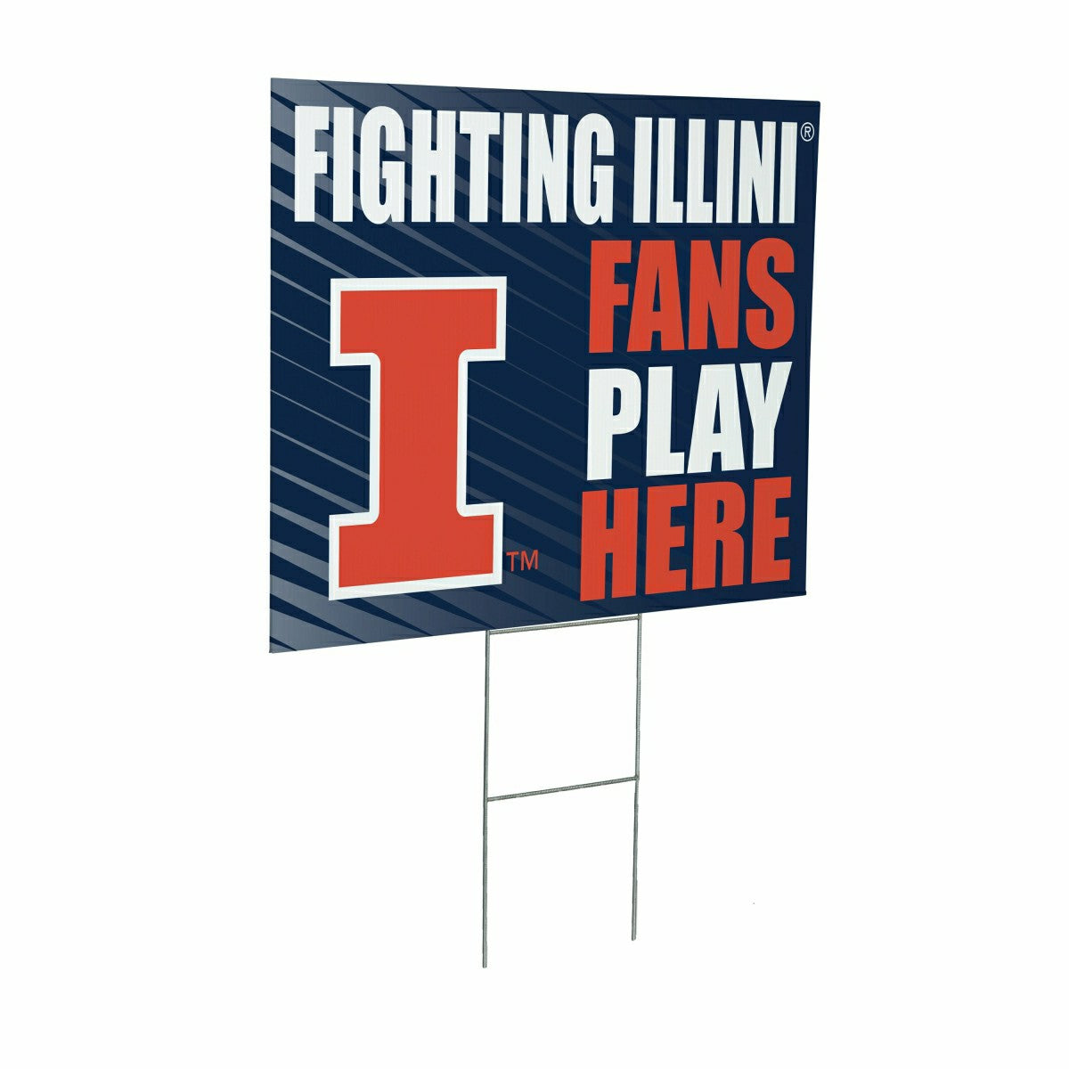 University of Illinois Coroplast Yard Sign "Fans Play Here", Collegiate, Home